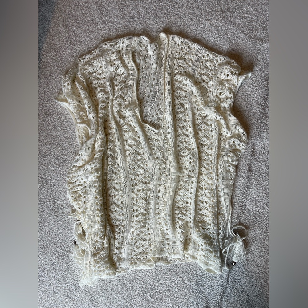 Cream Knit Swim Suit Cover Up